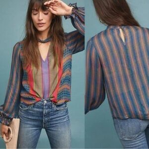 Anthropologie Conditions Apply Retro Peasant Blouse SIZE L